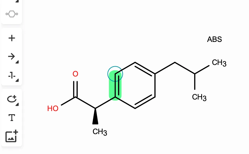 Drawing a molecular structure in the Ketcher editor